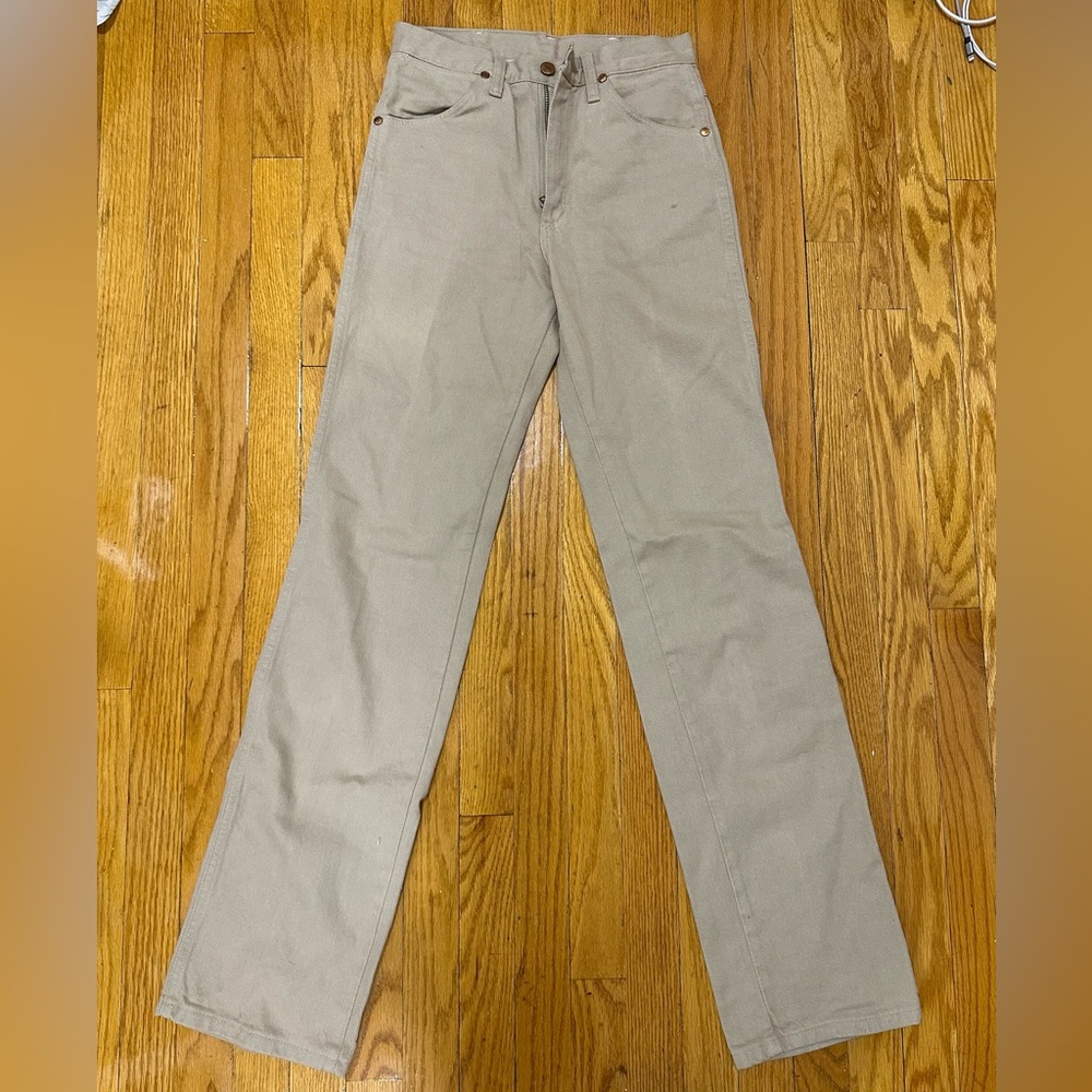 VINTAGE WRANGLER TAN JEANS size 27x34 BOOTCUT